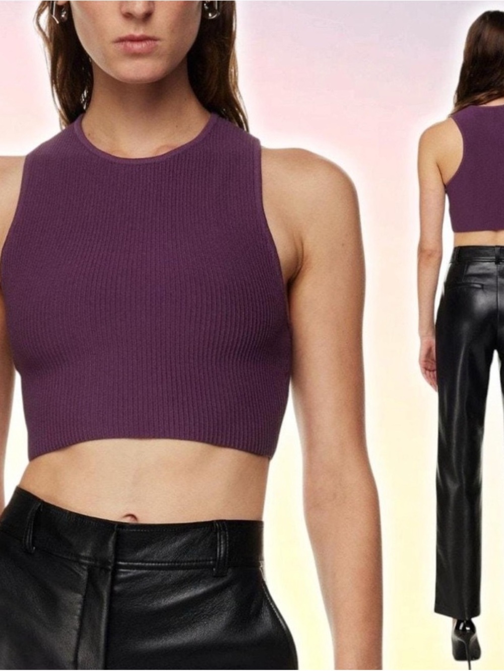 Aritzia Babaton Sculpt Knit Crop Top